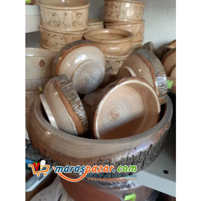 Doğal Ahşap Kase 4 lü Set