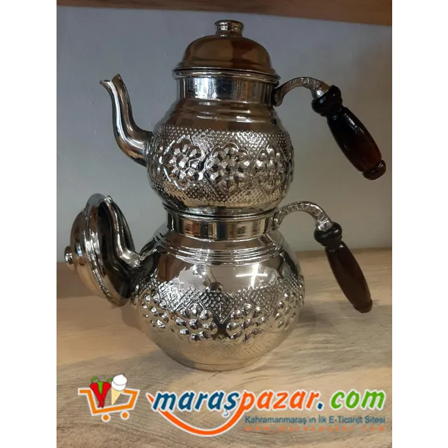 Bakır Çaydanlık Gümüş Rengi