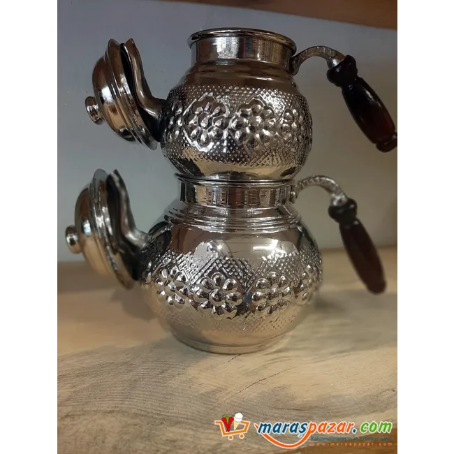 Bakır Çaydanlık Gümüş Rengi
